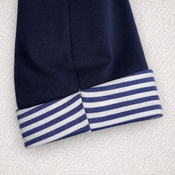 NWT Yumi Navy Blazer Mint Piping Preppy Nautical Striped Tailored Jacket US10/12 - Picture 7 of 11